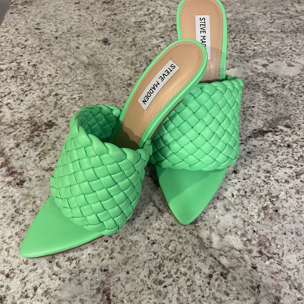 Steve Madden Fateful Green Woven Women's Shoes